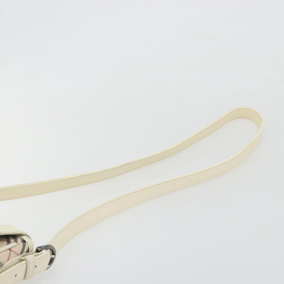 BURBERRY Nova Check Shoulder Bag Canvas Beige Auth 195053