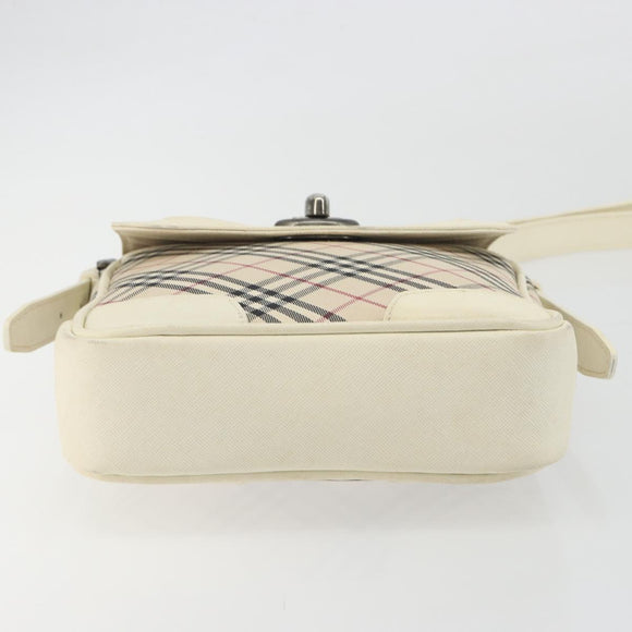 BURBERRY Nova Check Shoulder Bag Canvas Beige Auth 195053
