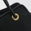 CELINE Circle Tote Bag Nylon Black Gold Auth 195054A-14