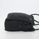 CELINE Circle Tote Bag Nylon Black Gold Auth 195054A-4