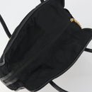 CELINE Circle Tote Bag Nylon Black Gold Auth 195054A-6