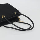 CELINE Circle Tote Bag Nylon Black Gold Auth 195054A-7