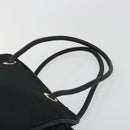 CELINE Circle Tote Bag Nylon Black Gold Auth 195054A-8