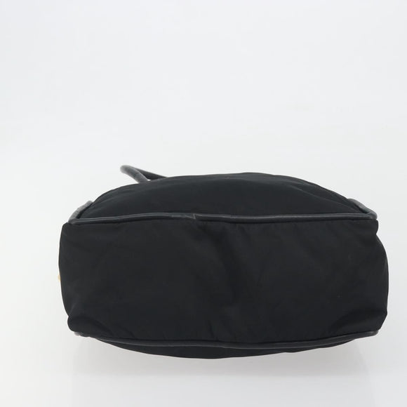 CELINE Circle Tote Bag Nylon Black Gold Auth 195054A