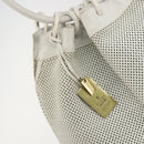 GUCCI Micro GG Canvas Shoulder Bag Leather White 90644 Auth 195055-15
