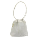 GUCCI Micro GG Canvas Shoulder Bag Leather White 90644 Auth 195055-2