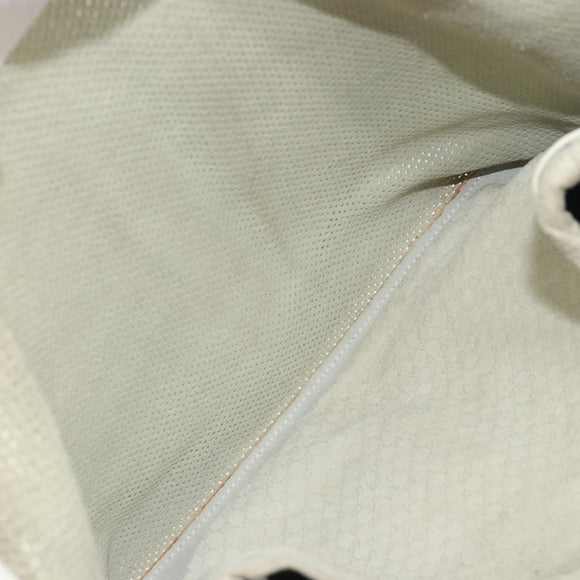 GUCCI Micro GG Canvas Shoulder Bag Leather White 90644 Auth 195055