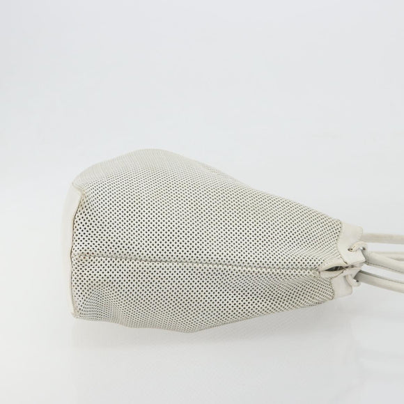 GUCCI Micro GG Canvas Shoulder Bag Leather White 90644 Auth 195055