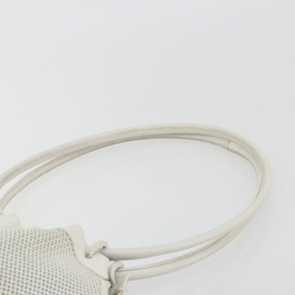 GUCCI Micro GG Canvas Shoulder Bag Leather White 90644 Auth 195055