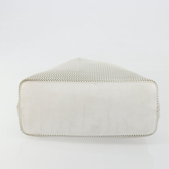 GUCCI Micro GG Canvas Shoulder Bag Leather White 90644 Auth 195055