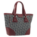Christian Dior Trotter Canvas Hand Bag Navy Silver Auth 195056A-1