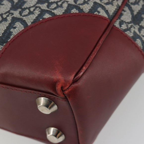 Christian Dior Trotter Canvas Hand Bag Navy Silver Auth 195056A