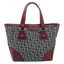 Christian Dior Trotter Canvas Hand Bag Navy Silver Auth 195056A-13