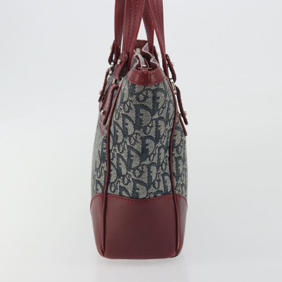 Christian Dior Trotter Canvas Hand Bag Navy Silver Auth 195056A
