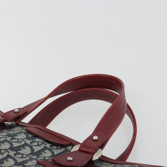 Christian Dior Trotter Canvas Hand Bag Navy Silver Auth 195056A