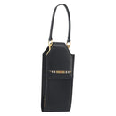 BURBERRY Pouch Leather Black Gold Auth 195059A-1