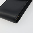 BURBERRY Pouch Leather Black Gold Auth 195059A-8