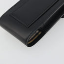 BURBERRY Pouch Leather Black Gold Auth 195059A-16