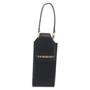 BURBERRY Pouch Leather Black Gold Auth 195059A-13