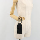 BURBERRY Pouch Leather Black Gold Auth 195059A-20
