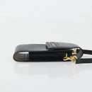 BURBERRY Pouch Leather Black Gold Auth 195059A-3
