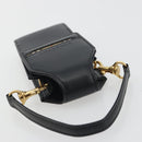 BURBERRY Pouch Leather Black Gold Auth 195059A-6