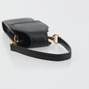 BURBERRY Pouch Leather Black Gold Auth 195059A-7