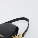 BURBERRY Pouch Leather Black Gold Auth 195059A-14