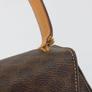CELINE Macadam Canvas Star Ball Hand Bag PVC Leather Brown Gold Auth 195060-9