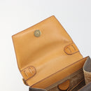 CELINE Macadam Canvas Star Ball Hand Bag PVC Leather Brown Gold Auth 195060-10