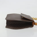 CELINE Macadam Canvas Star Ball Hand Bag PVC Leather Brown Gold Auth 195060-3