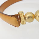 CELINE Macadam Canvas Star Ball Hand Bag PVC Leather Brown Gold Auth 195060-8