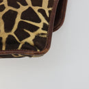 FENDI Shoulder Bag Harako leather Beige Silver Auth 195061-12