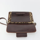 FENDI Shoulder Bag Harako leather Beige Silver Auth 195061-15