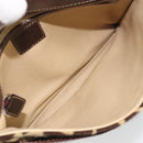 FENDI Shoulder Bag Harako leather Beige Silver Auth 195061-17