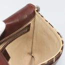 FENDI Shoulder Bag Harako leather Beige Silver Auth 195061-18