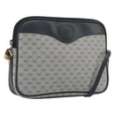 GUCCI Micro GG Canvas Shoulder Bag PVC Navy Gold Auth 195064-1