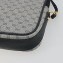 GUCCI Micro GG Canvas Shoulder Bag PVC Navy Gold Auth 195064-14