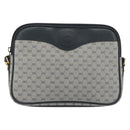 GUCCI Micro GG Canvas Shoulder Bag PVC Navy Gold Auth 195064-13