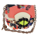 VERSACE Chain Shoulder Bag Canvas Multicolor Gold Auth 195065M-1