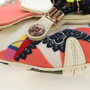 VERSACE Chain Shoulder Bag Canvas Multicolor Gold Auth 195065M-16
