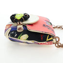 VERSACE Chain Shoulder Bag Canvas Multicolor Gold Auth 195065M-4