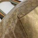 GUCCI GG Canvas GG Crystal Tote Bag Coated Canvas Gold 131230 Auth 195067-14