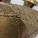 GUCCI GG Canvas GG Crystal Tote Bag Coated Canvas Gold 131230 Auth 195067-15
