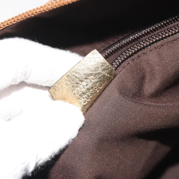 GUCCI GG Canvas GG Crystal Tote Bag Coated Canvas Gold 131230 Auth 195067