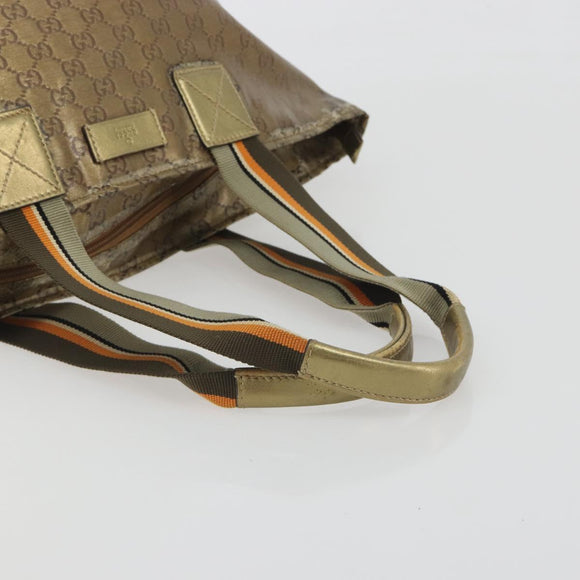 GUCCI GG Canvas GG Crystal Tote Bag Coated Canvas Gold 131230 Auth 195067