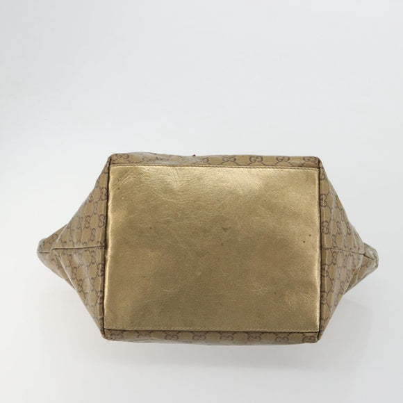 GUCCI GG Canvas GG Crystal Tote Bag Coated Canvas Gold 131230 Auth 195067