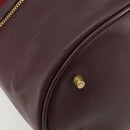 BURBERRY Nova Check Shoulder Bag Canvas Leather Silver Bordeaux Auth 195068-15