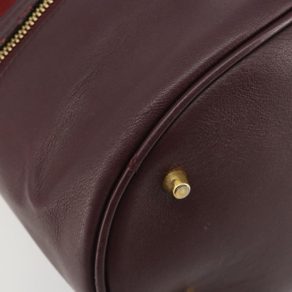 BURBERRY Nova Check Shoulder Bag Canvas Leather Silver Bordeaux Auth 195068