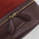 BURBERRY Nova Check Shoulder Bag Canvas Leather Silver Bordeaux Auth 195068-17